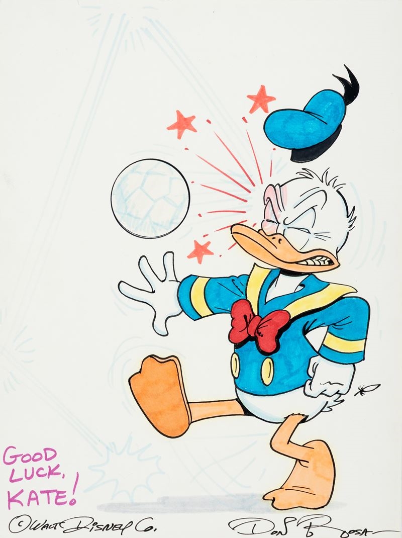 Artwork by Don Rosa, Paperino e il calcio, Made of Pencil, Ink And Ecoline On Thin Cardboard