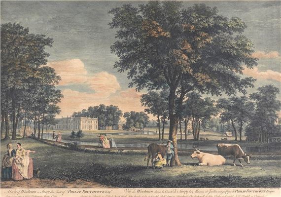 A view of Woobourn in Surrey, the seat of Philip Southcote Esq engraving, published 1759 - Luke Sullivan