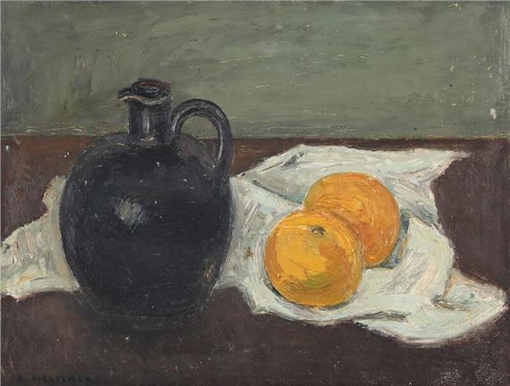 Still life with a jug and oranges by Axel Melskens