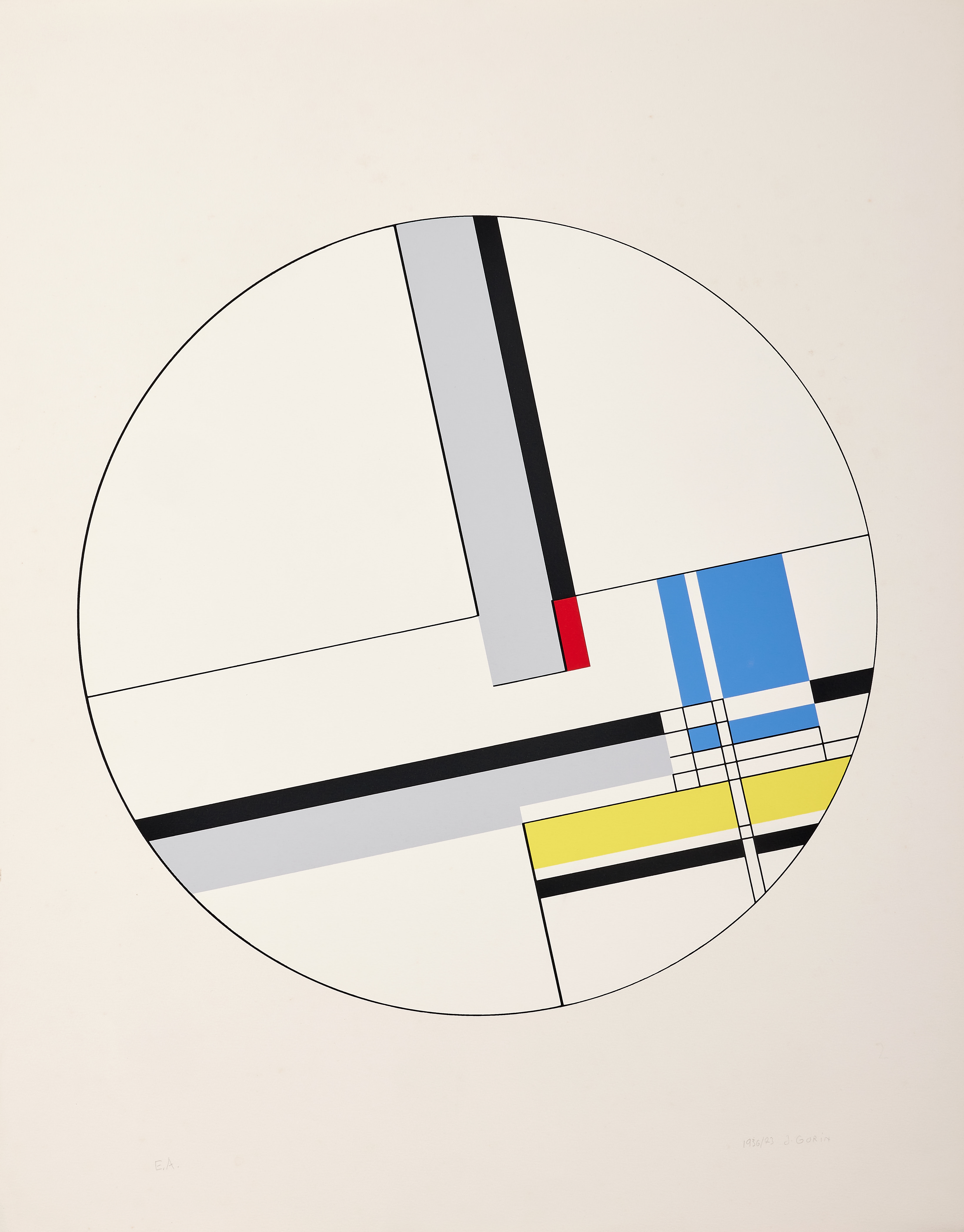 Artwork by Jean Gorin, Composition spatiotemporelle nÂ°36, Made of color serigraph
