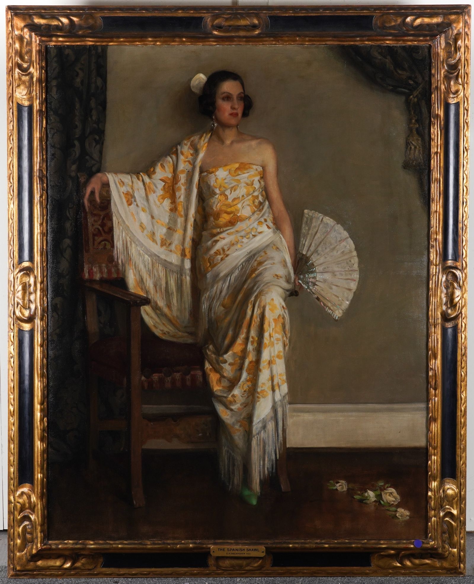 Artwork by Ernest Henry Macandrew, The Spanish Shawl, Made of Oil On Canvas