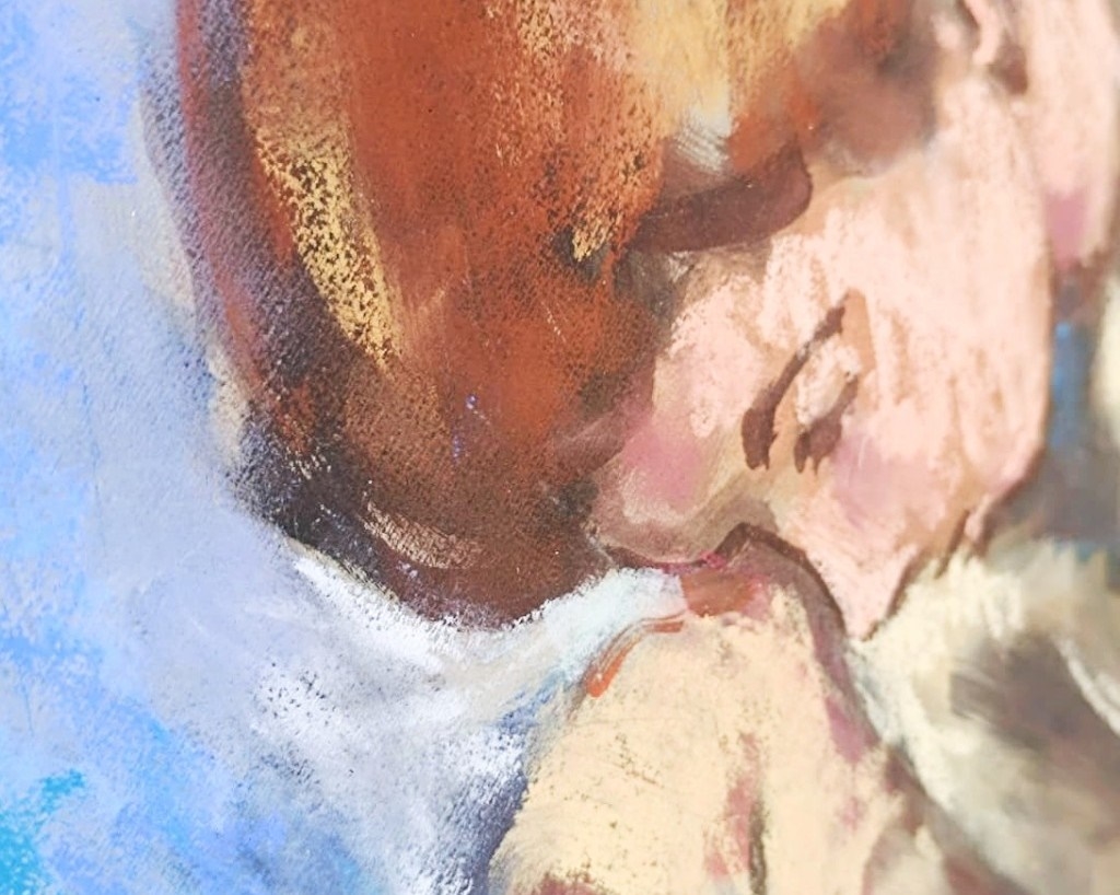 Artwork by Hennie Niemann Junior, GILT WOODEN FRAMED PAINTING OF A WOMAN SITTING SIGNED BY ARTIST BEHIND GLASS SIGNED BY WELL KNOWN ARTIST HENNIE NIEMAND JUNIOR