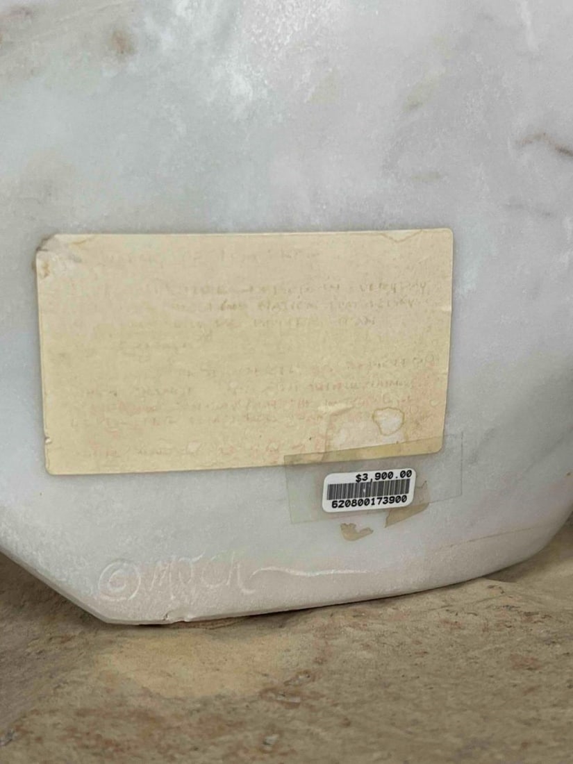 Artwork by Michael J. Chee, Woman With Butterflies, Made of Marble & Turquoise