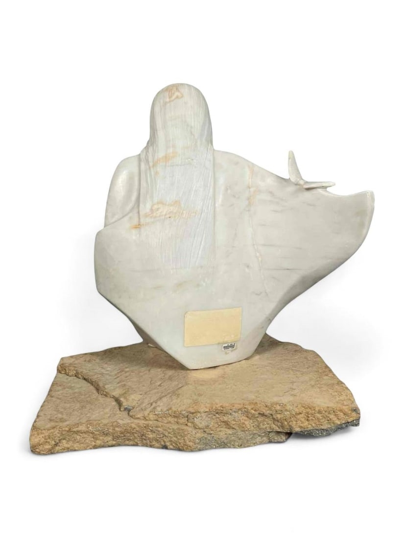 Artwork by Michael J. Chee, Woman With Butterflies, Made of Marble & Turquoise