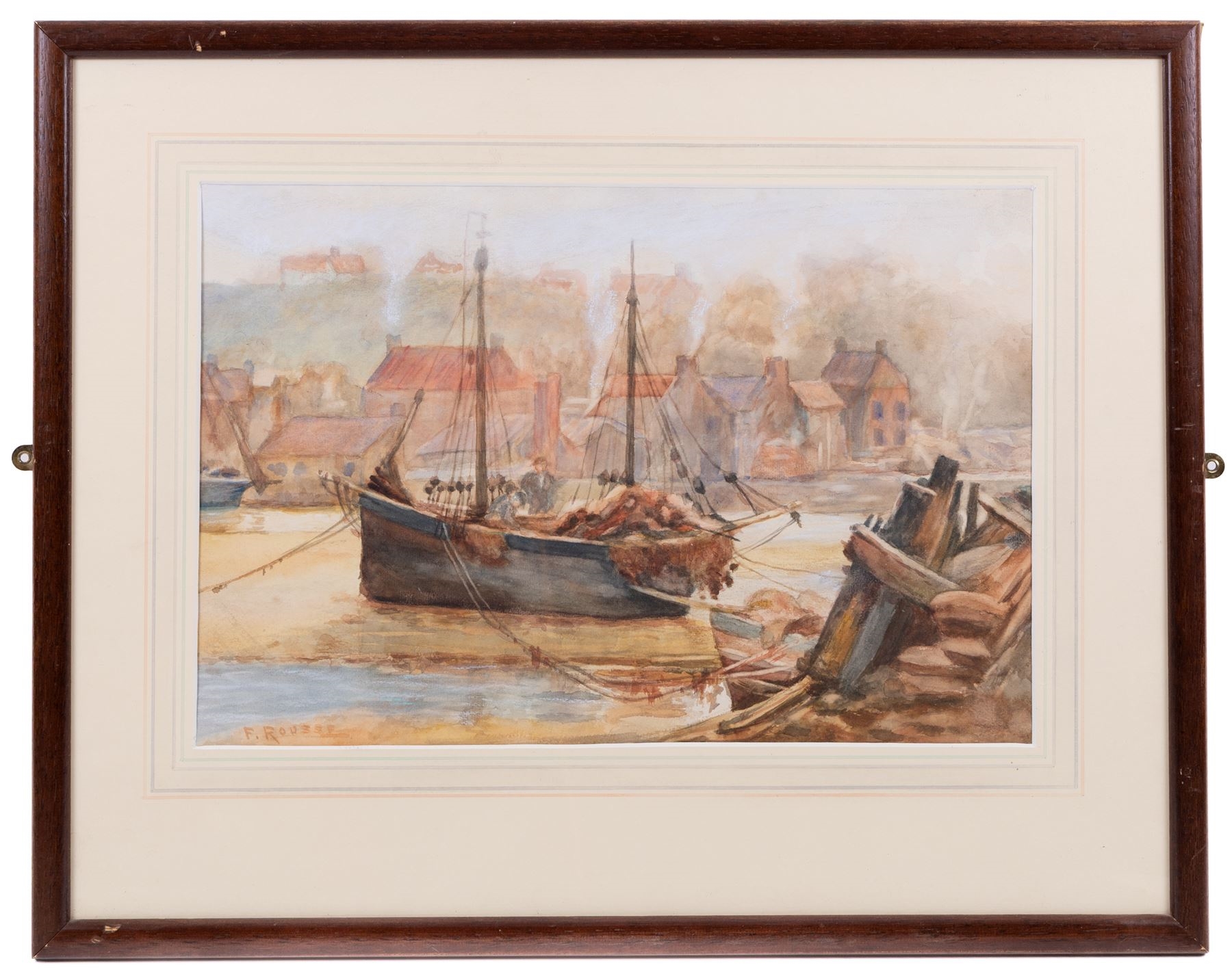 Frank Rousse | Boat Moored up the River Esk at Whitby | MutualArt