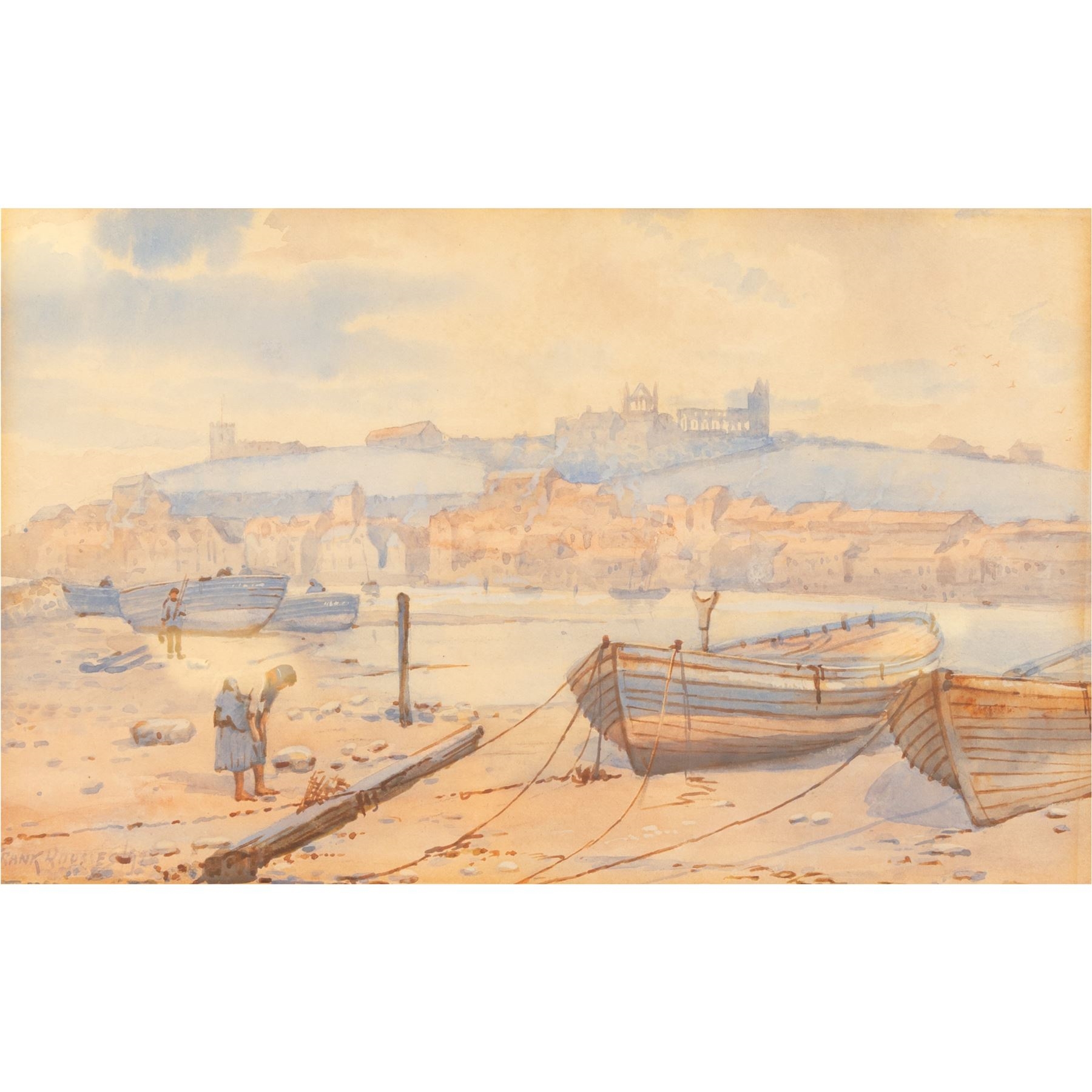 Frank Rousse | Low Tide in Whitby Upper Harbour | MutualArt