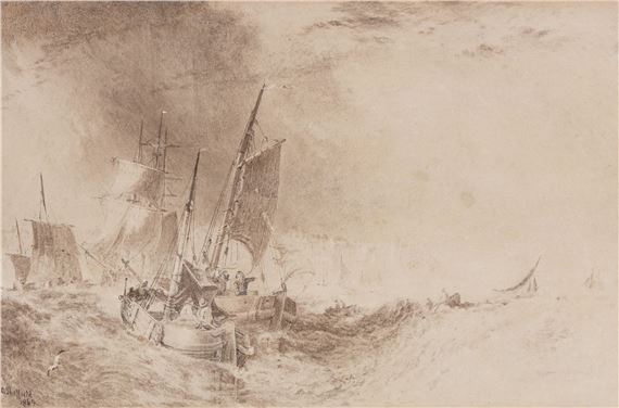 Ships on Heavy Seas by George Sheffield, 1869