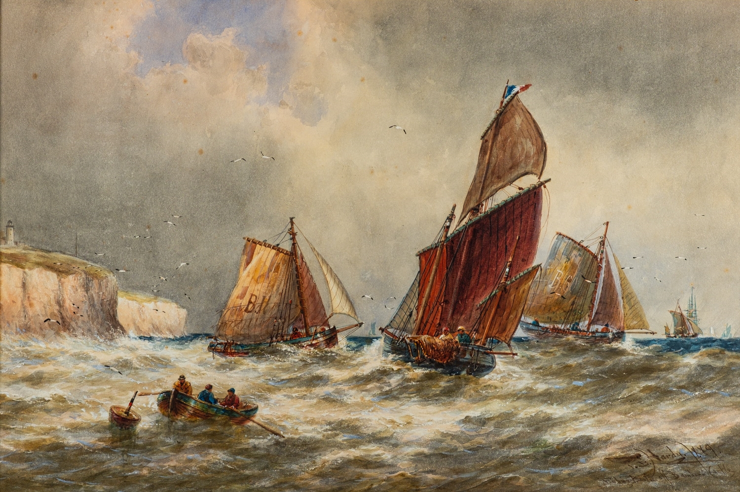 Thomas Bush Hardy | Fishing Boats off Bamburgh Castle | MutualArt