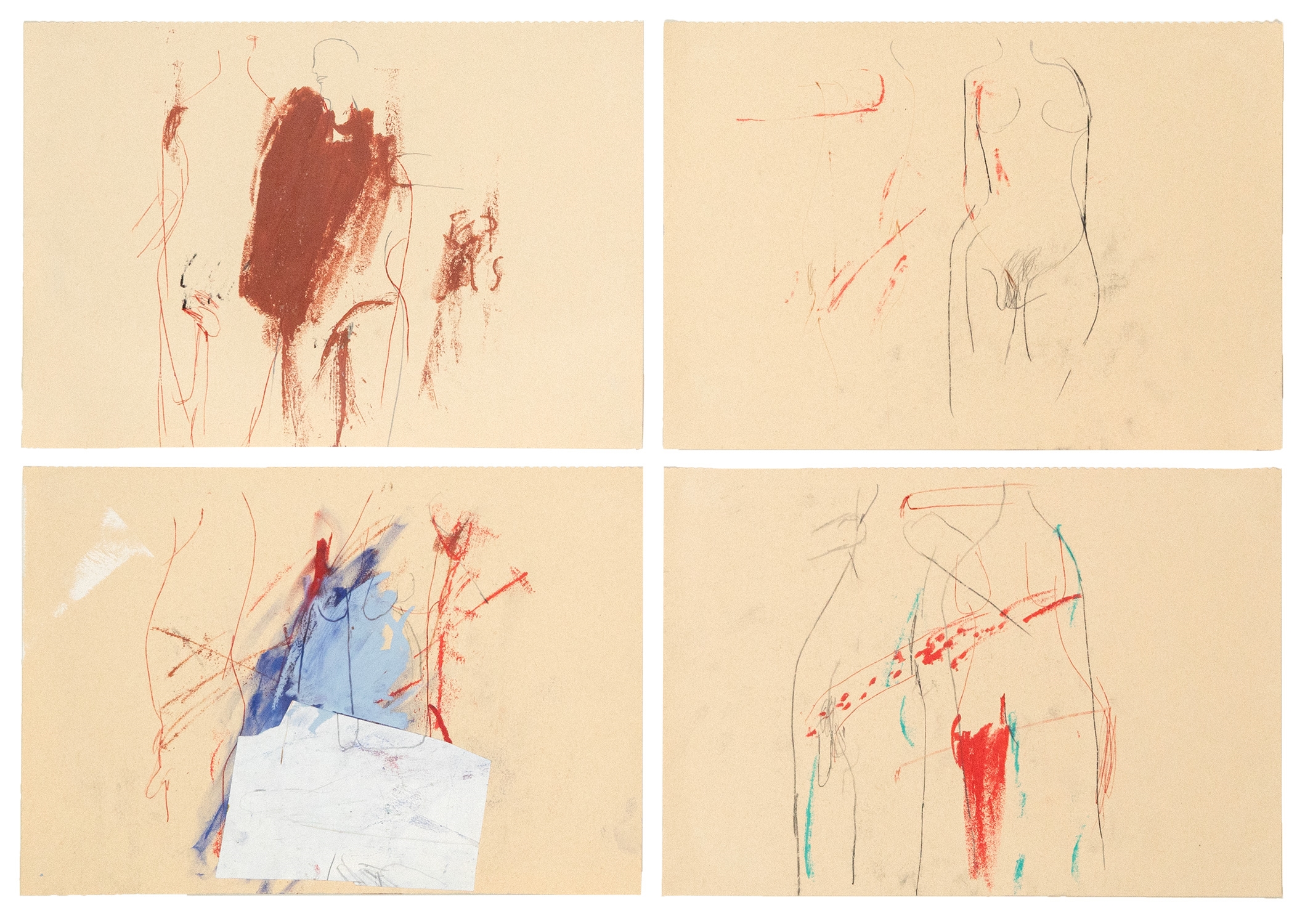 Yorgos Lazongas | Untitled (four drawings in a common frame | MutualArt