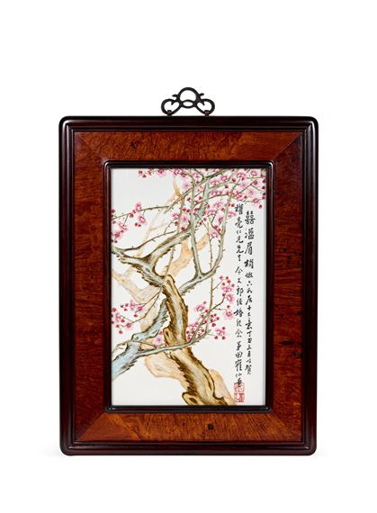 A 'PRUNUS' PLAQUE - Tian Hexian