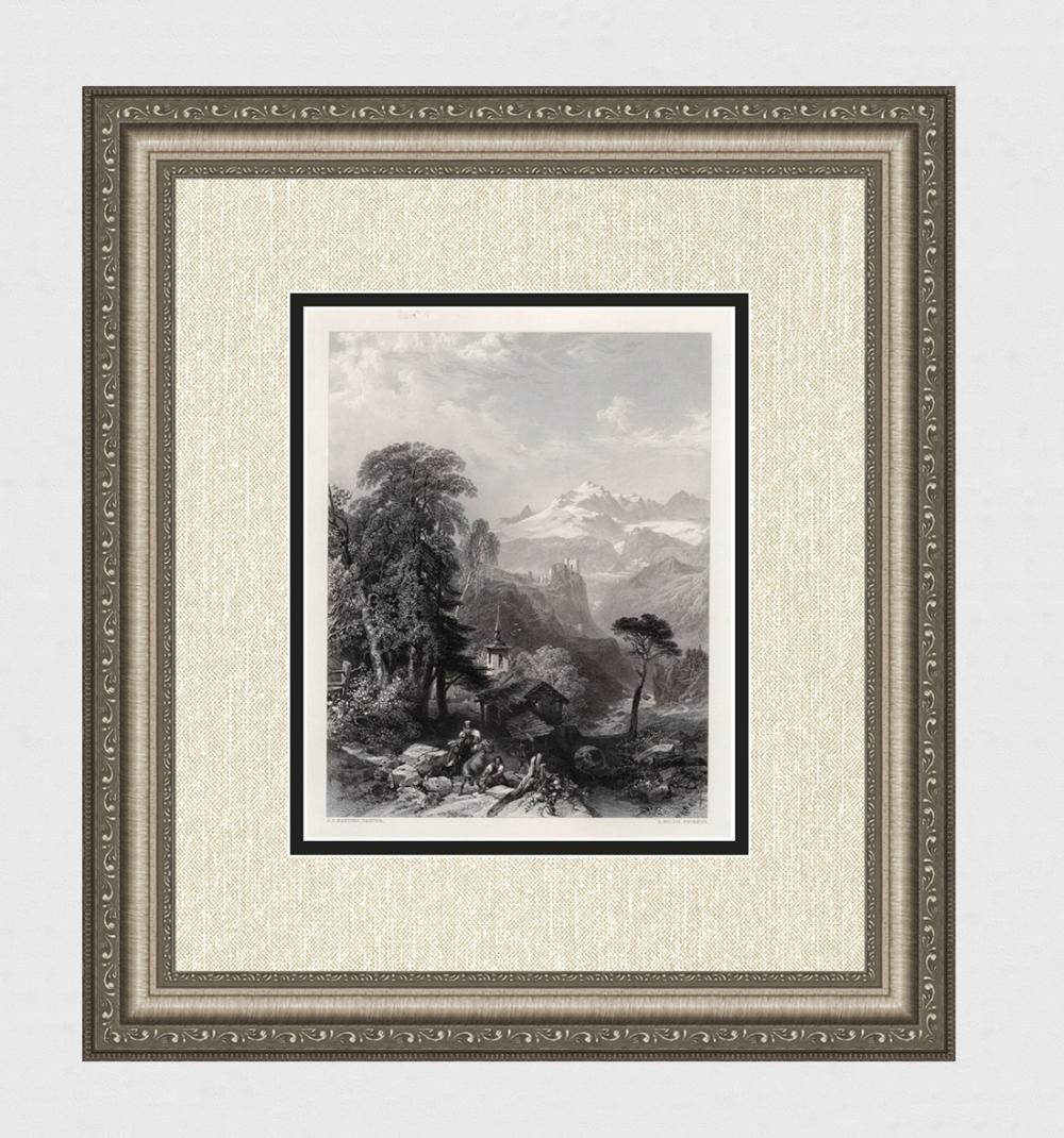 James Duffield Harding | View in the Alps (1854) | MutualArt
