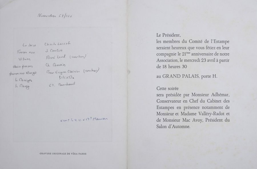 Artwork by Véra Fabre, Landscape, Made of Engraving On Double-Page Invitation Card