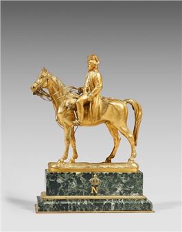 gilded bronze equestrian statue of Emperor Napoleon 1st - Emile Pinedo