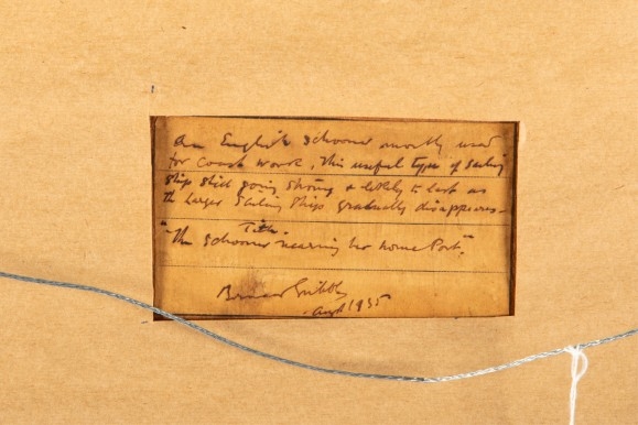 Artwork by Bernard Finegan Gribble, The Schooner, Made of Oil On Board