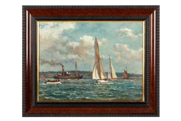 Artwork by Bernard Finegan Gribble, Pool Harbour, Made of Oil On Board