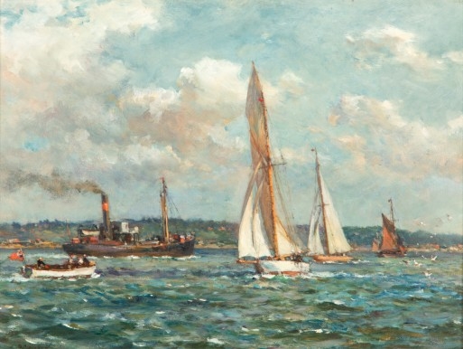 Artwork by Bernard Finegan Gribble, Pool Harbour, Made of Oil On Board