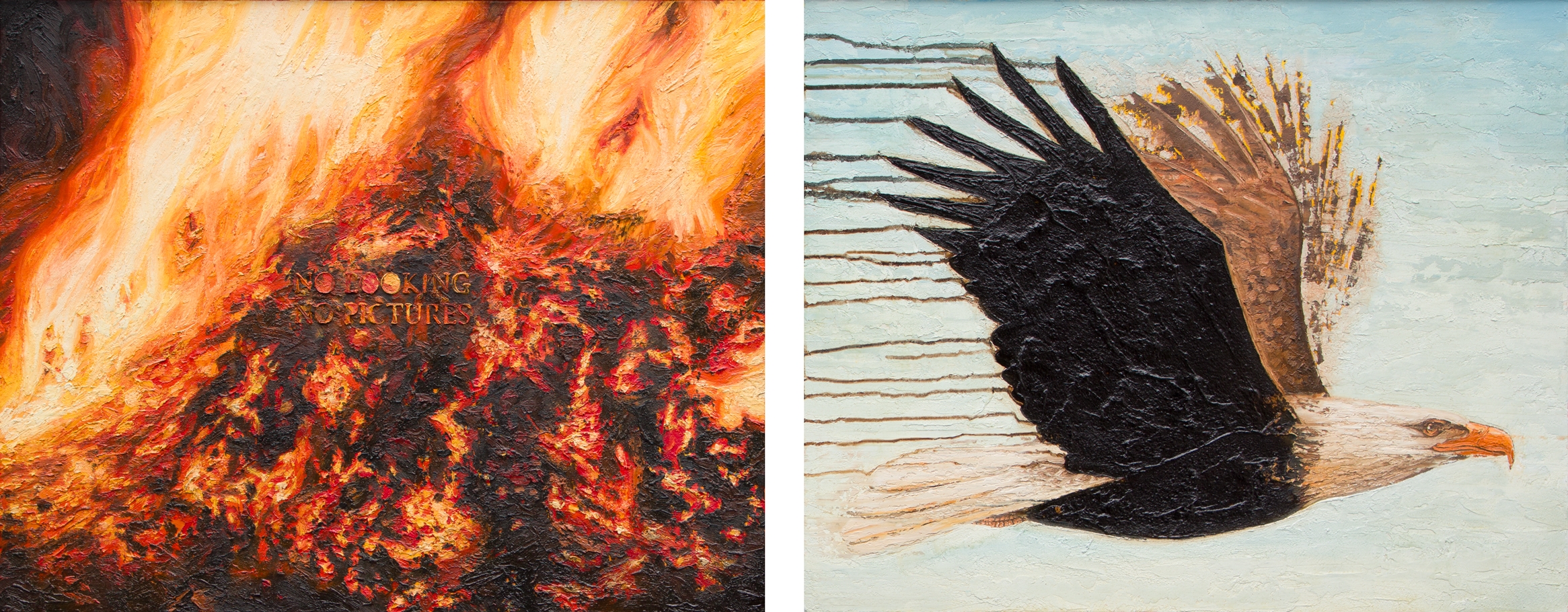 Artwork by Martin Bureau, No looking, no pictures, Made of Huile Et Goudron Sur Toile / Oil And Tar On Canvas