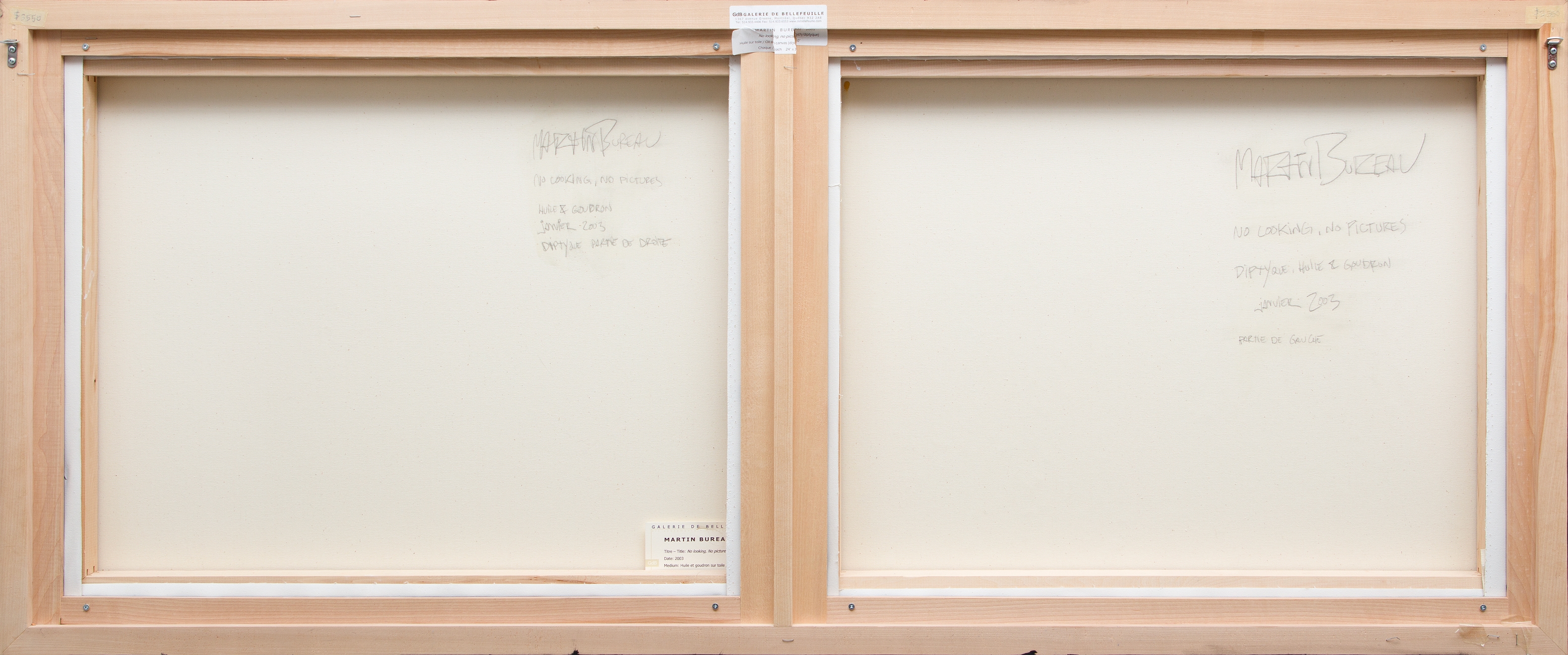 Artwork by Martin Bureau, No looking, no pictures, Made of Huile Et Goudron Sur Toile / Oil And Tar On Canvas