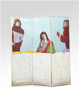 La Vierge Marie et ses deux pages three-sheet screen, special commission
