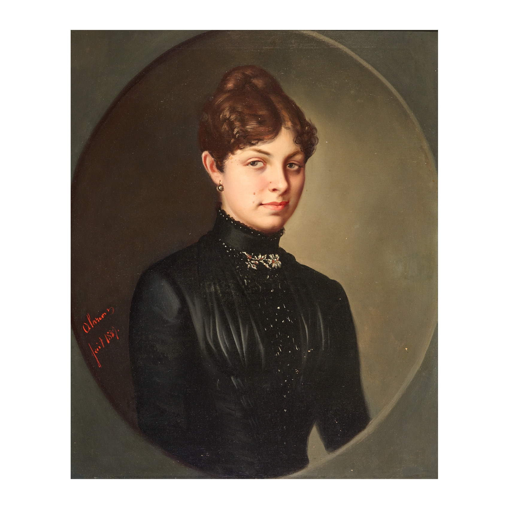 Artwork by Felix Alarcon Brenes, Dama de negro, Made of oil on canvas