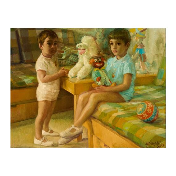 Pareja de niños by Guillermo Vargas Ruiz, 1968