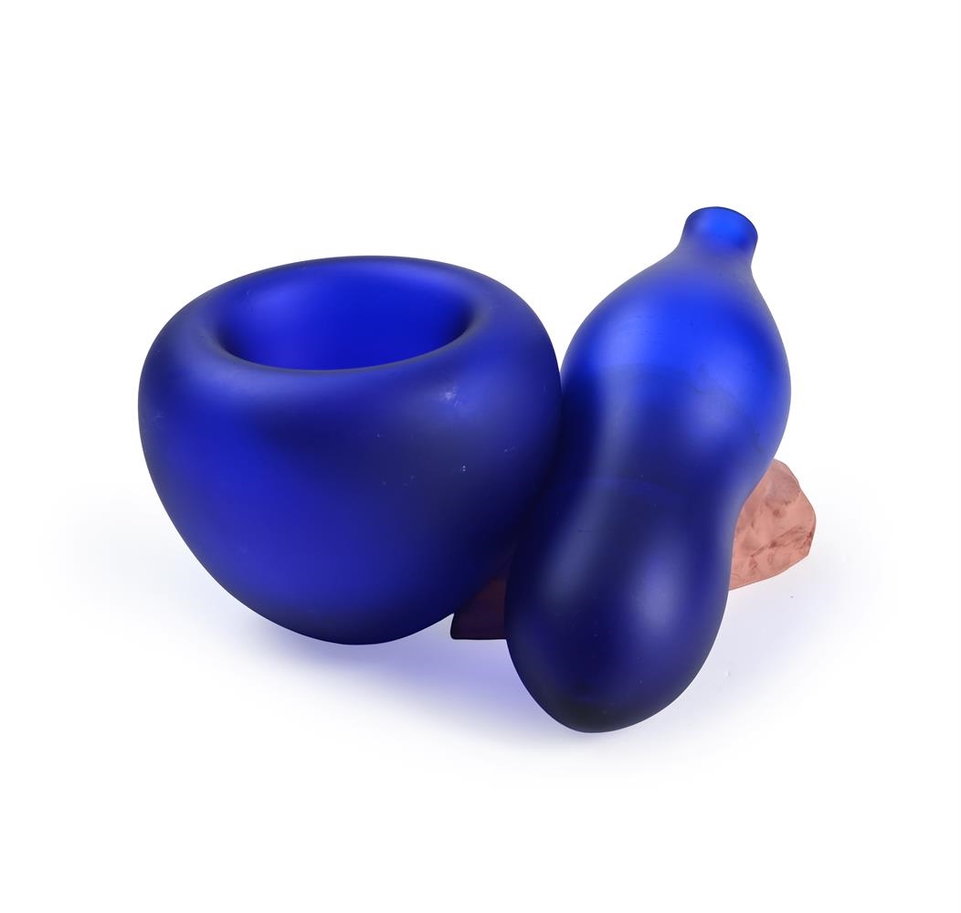Artwork by Anish Kapoor, LES OBJETS D'ARTISTES: A VASE, Made of Blue-Frosted Glass And Terracotta