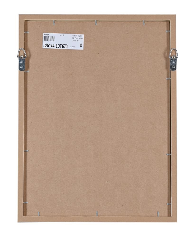 Artwork by Patrick Caulfield, PARTY GAMES (MEN IN SUITS, Made of Acrylic On Paper