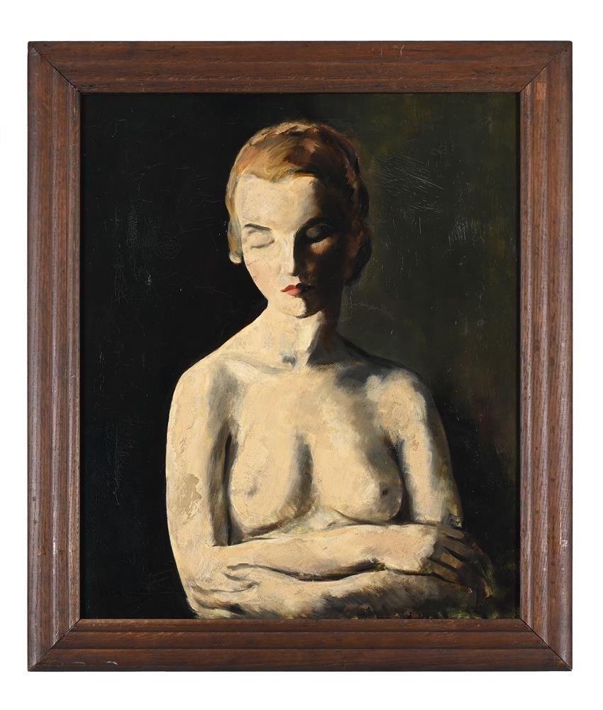 Artwork by Jacob Kramer, NUDE WITH EYES CLOSED, Made of Oil On Canvas
