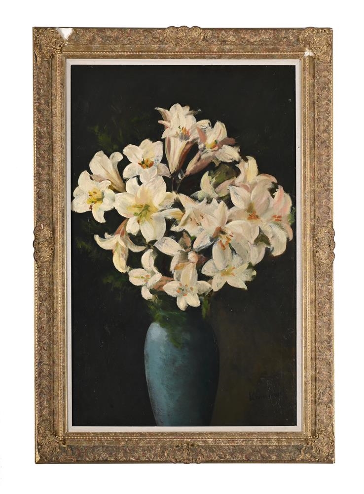 Artwork by Jacob Kramer, VASE OF ROYAL LILLIES, Made of Oil On Canvas