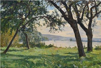 PAYSAGE AU BORD DE LA RIVERE - Georges Jules Ernest Binet