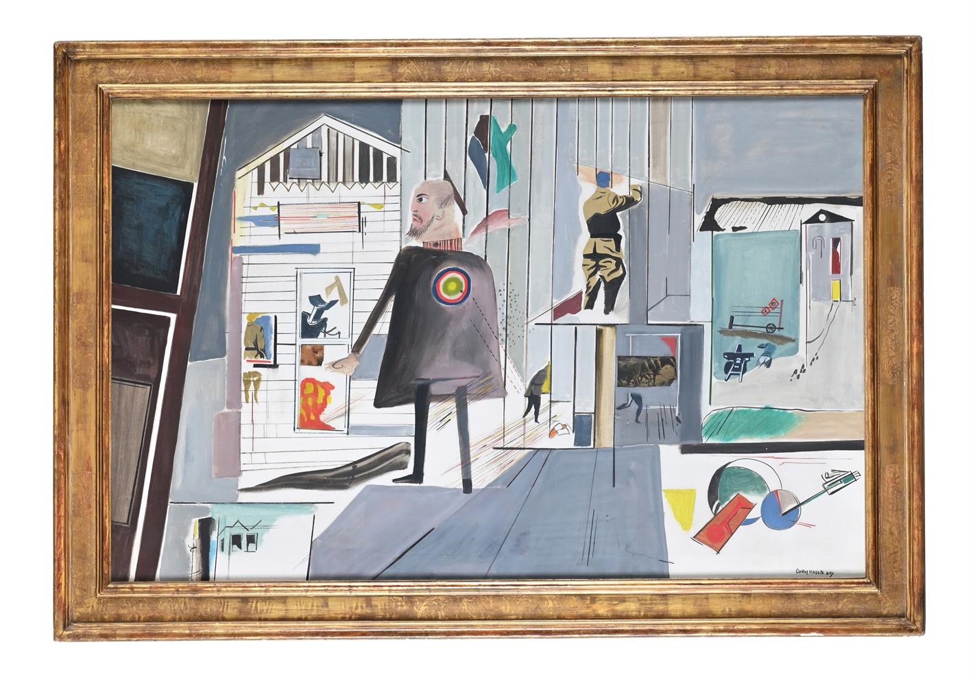 Artwork by Conroy Maddox, HOW MANY SHOTS IT TOOK TO KILL A SOLDIER IN FRANCO PRUSSIAN WAR, Made of Oil On Canvas