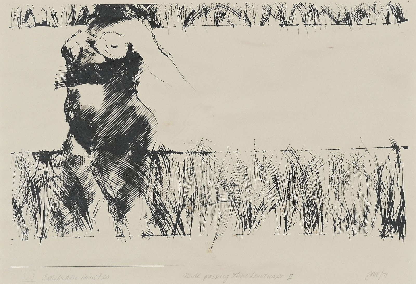 Jan Neethling | Nude Passing Thru Landscape II (1971) | MutualArt