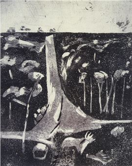 Landscape with a steep road - Fred Williams