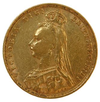 A Queen Victoria veiled head gold sovereign - Queen Victoria