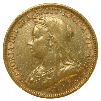 A Queen Victoria veiled head gold sovereign - Queen Victoria