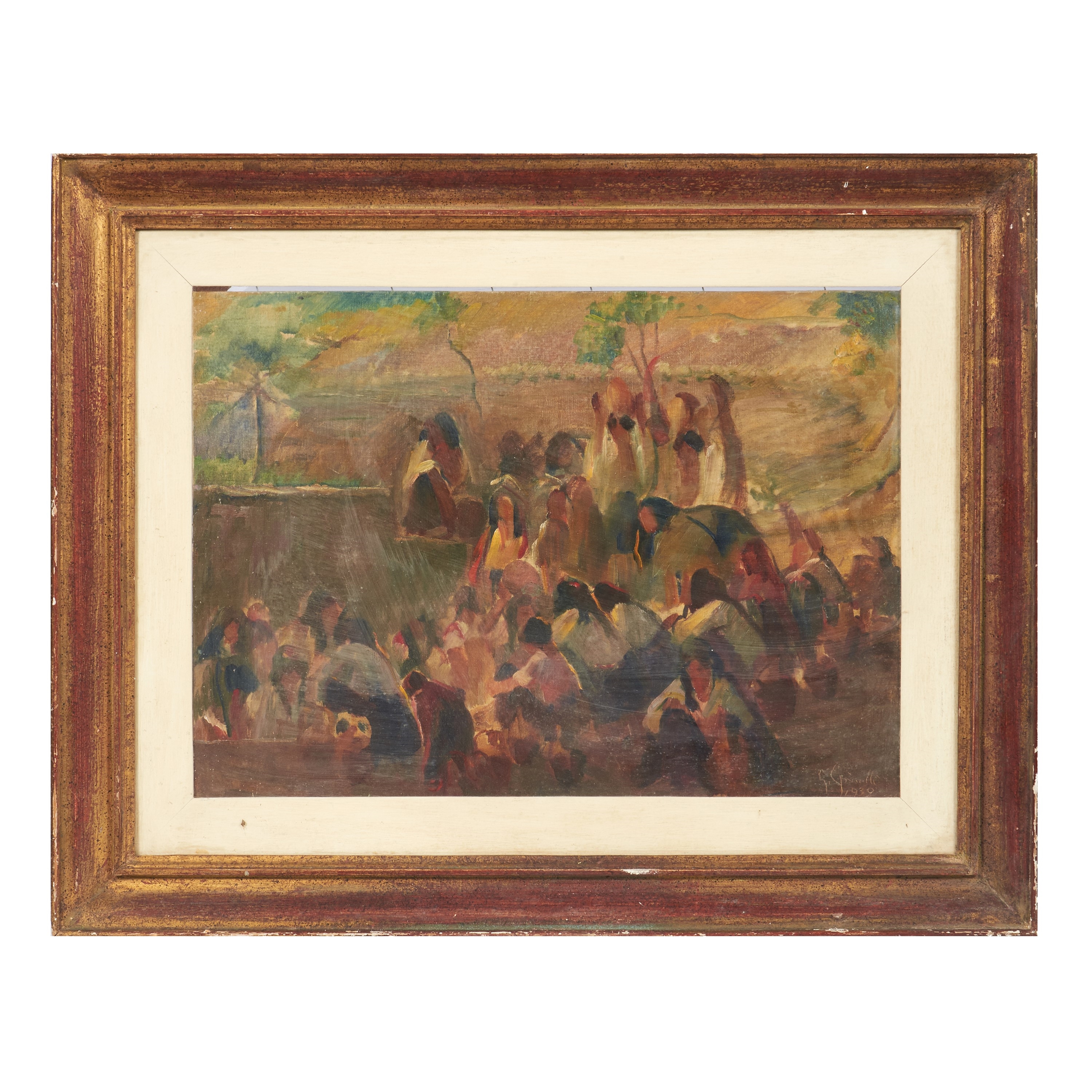 Artwork by Gaetano Spinelli, LAVANDAIE, Made of Olio Su Cartone Telato