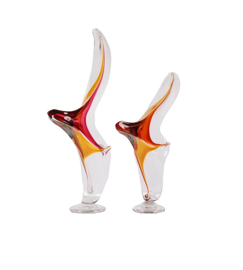 Barry Entner | pair of studio blown art glass sculptures (2006) | MutualArt