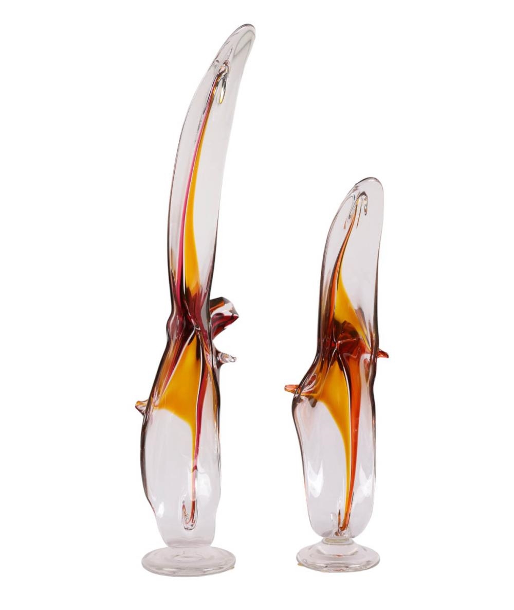 Barry Entner | pair of studio blown art glass sculptures (2006) | MutualArt