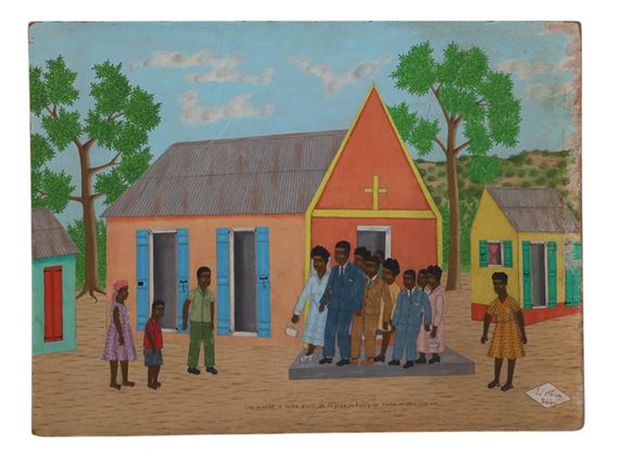 Haitian Church Painting by Jean Claude Severe
