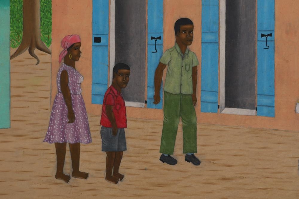 Artwork by Jean Claude Severe, Haitian Church Painting, Made of Haitian Folk Art Painting On Board