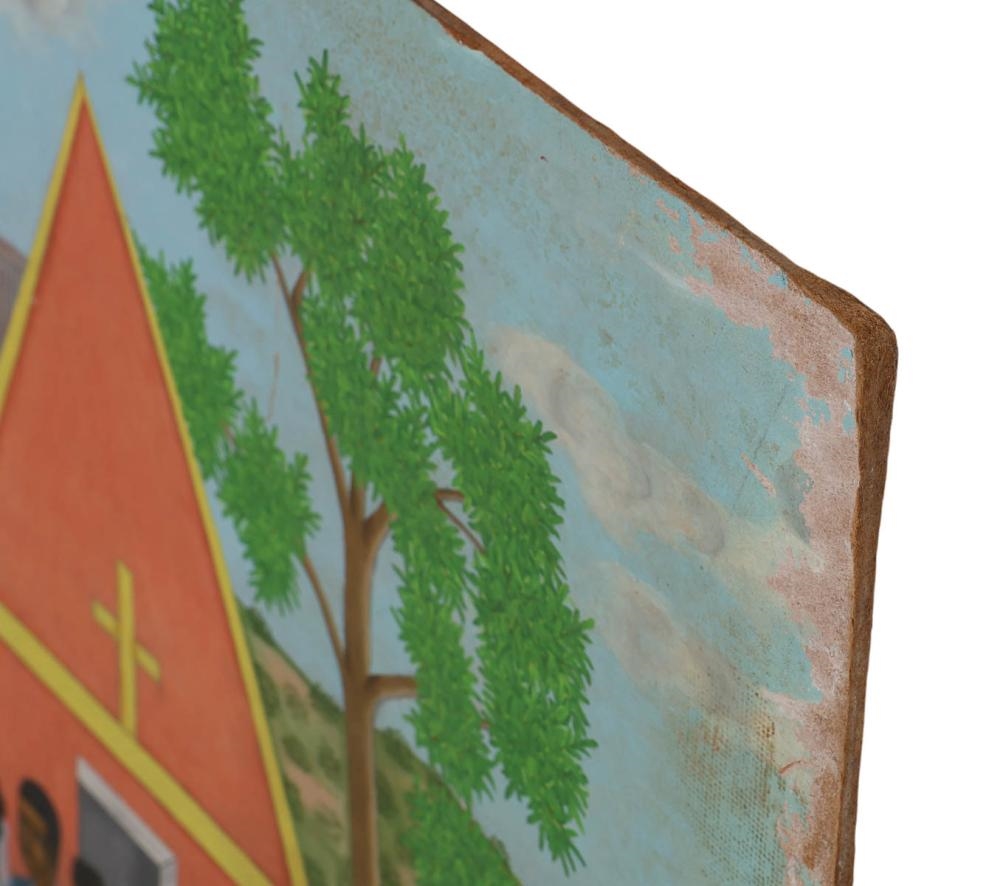Artwork by Jean Claude Severe, Haitian Church Painting, Made of Haitian Folk Art Painting On Board