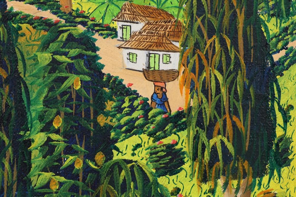 Artwork by J. Felder Dubique, Haitian diptych painting on canvas, Made of Haitian Diptych Painting On Canvas