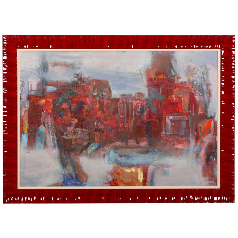 Artwork by Zarina Biganti, Red Town, Made of Oil On Canvas