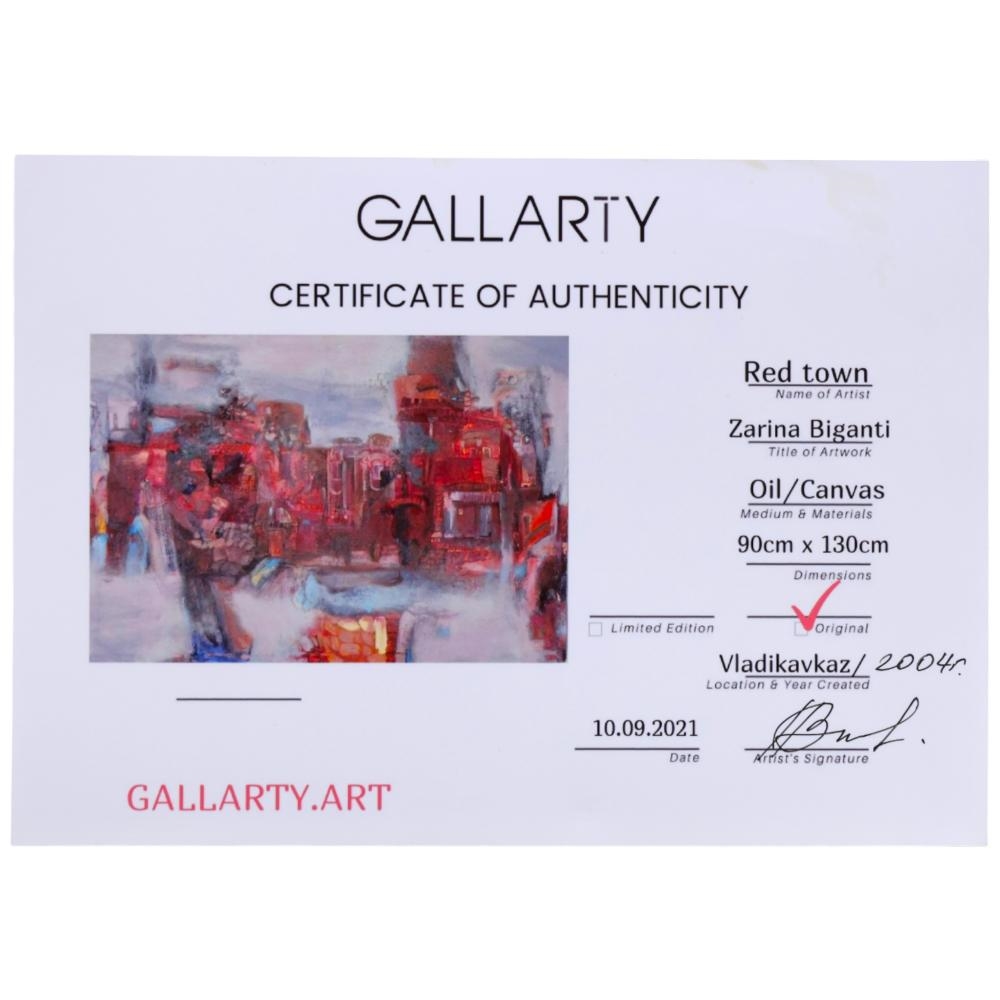 Artwork by Zarina Biganti, Red Town, Made of Oil On Canvas