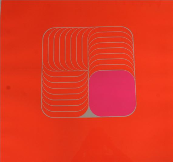 Schichtung rot/orange by Thomas Lenk, 1971