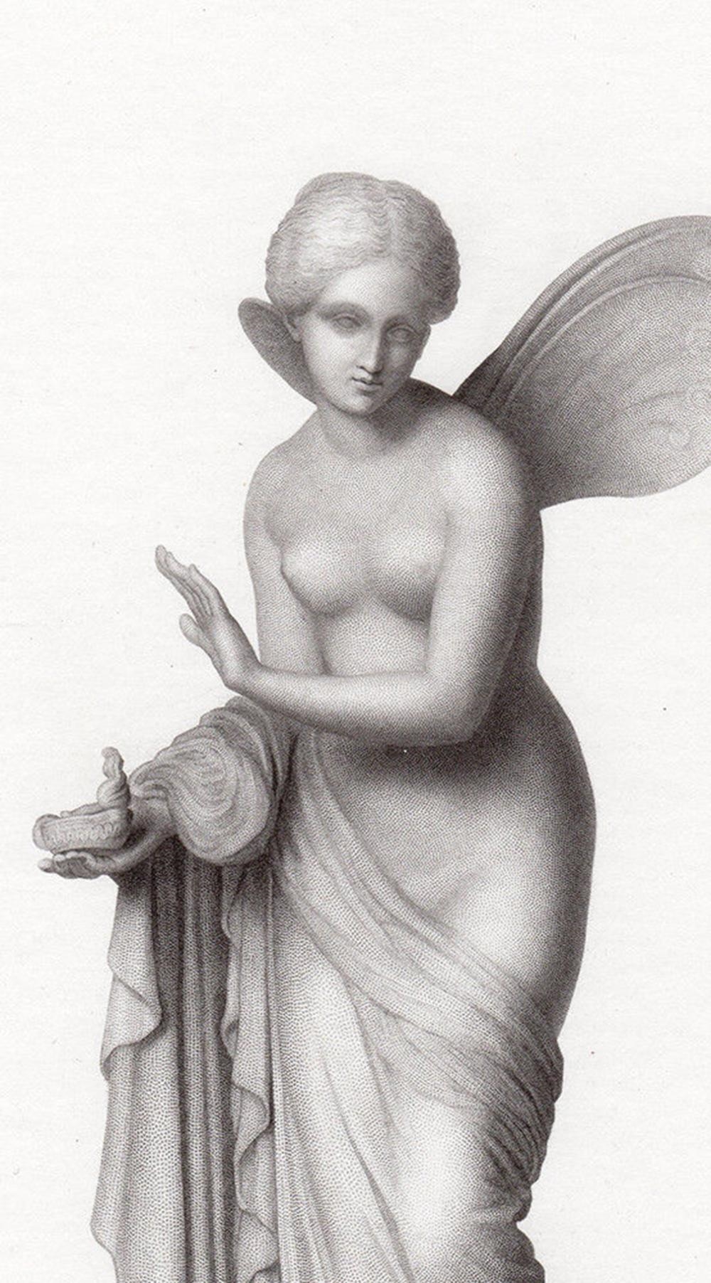 Artwork by Wolf Von Hoyer, Psyche, Made of Antique Engraving On Wove Paper