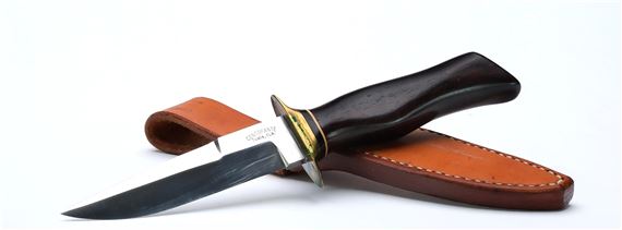 Personal knife with leather belt sheath - Frank Centofante