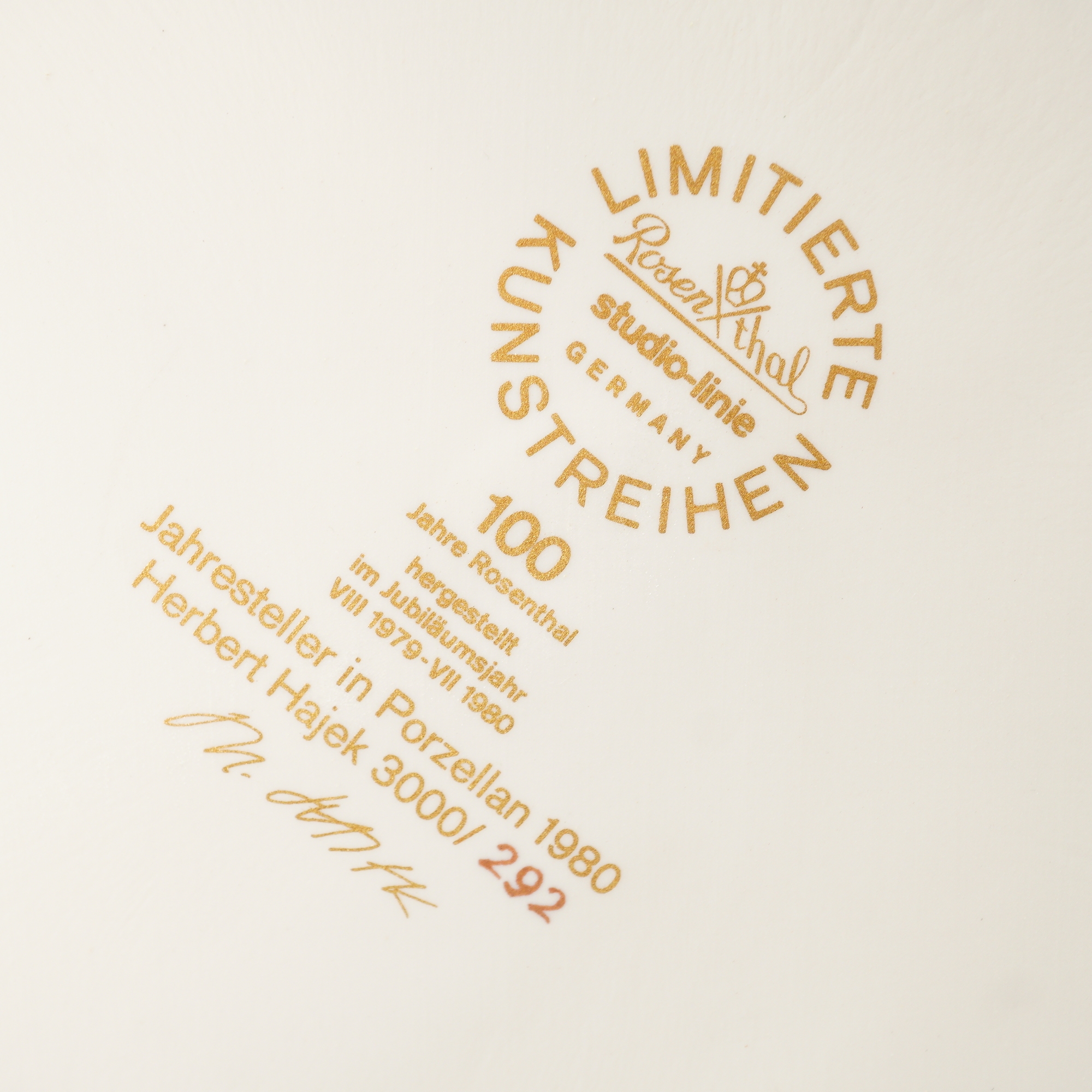 Artwork by Otto Herbert Hajek, Centennial Year Porcelain Plate, Made of Porcelain