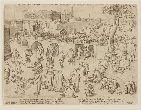 ICE SKATING BEFORE THE GATE OF SAINT GEORGE AT ANTWERP - Pieter Brueghel the Elder