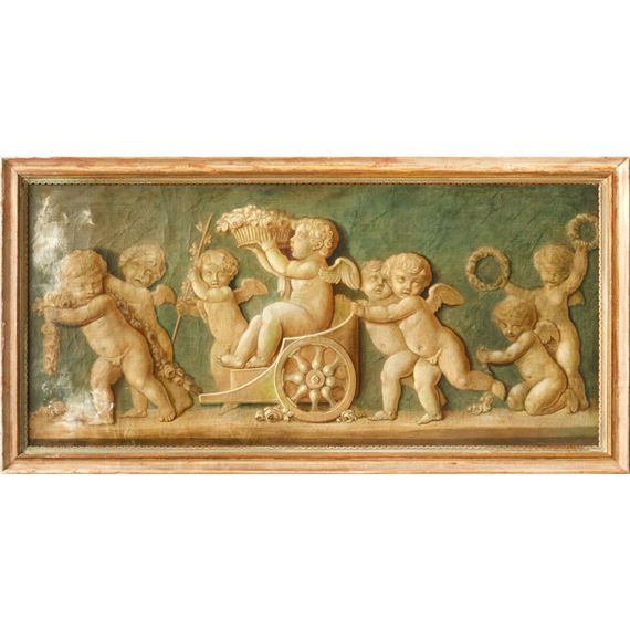 Allegorical Procession of Putti by French School, 20th Century, 19th c.